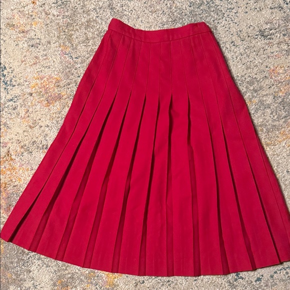 Talbots Dresses & Skirts - Talbots Classic Pleated Wool Red A-Line Skirt 4